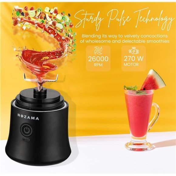 Portable Blender, 20 Oz Cup, Waterproof With Rechargeable USB, 6 Blades (Black) - Picture 2 of 6